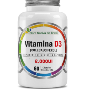 Vitamina D3 (Colecalciferol) 60 capsulas/Flora Nativa do Brasil