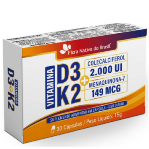VITAMINA D3 + K2 - Colicalcifenol 2000ui Menaquinona-7 149mg