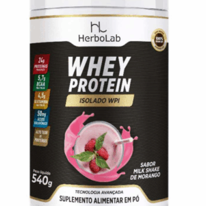 WHEY PROTEIN ISOLADO - MILK SHAKE DE MORANGO - 540g