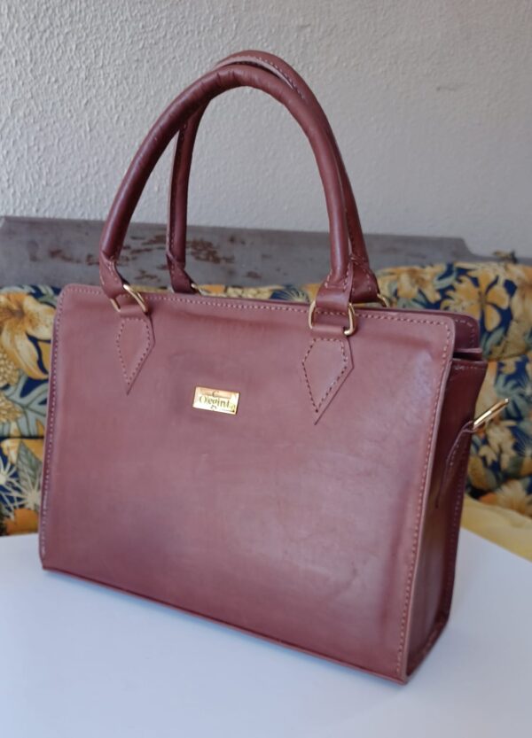 Bolsa feminina em couro (marrom) - Imagem 2
