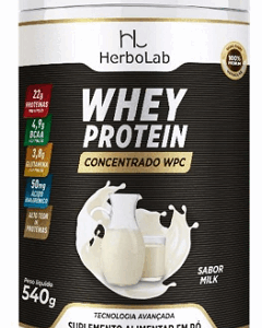 Whey Protein Concentrado (WPC) - Sabor Leite  - 540g - Herbolab